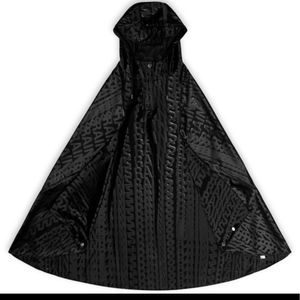Rains Unisex RARE Black Monogram Cape